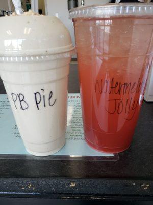 Peanut butter pie shake & watermelon jolly rancher tea