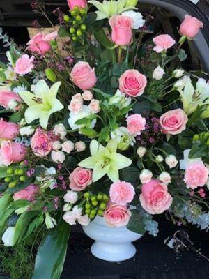 Lovely large arrangements for funerals, weddings or parties