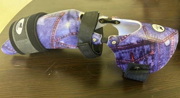 Custom CCL brace in Denim Pattern