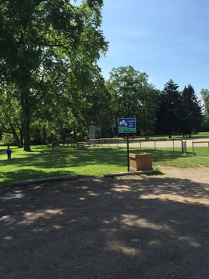 One of the softball fields. We played here. There was some shade over the seating