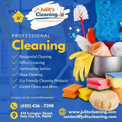 Professinal Cleaning Service in San Francisco, We have Honest Professional and Knowledgeable staff.
https://julitzcleaning.com