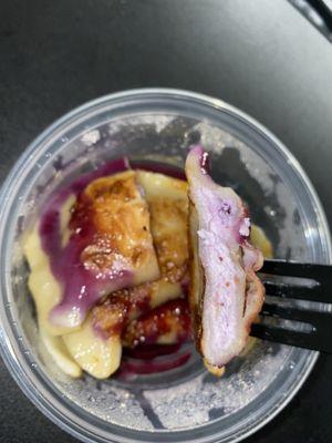 Hot Blueberry and Cheese Pierogi