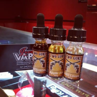 One of the first vape shops to carry Two Gunz juice line.