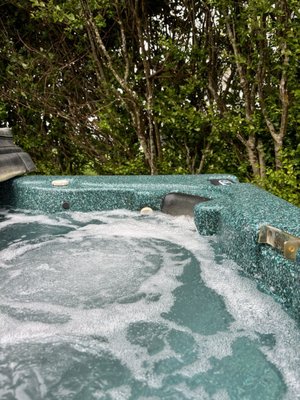 The awesome hot tub that is located on 338 Shore Rd. after a long day of bike riding