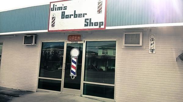 This is Jim's Barber Shop