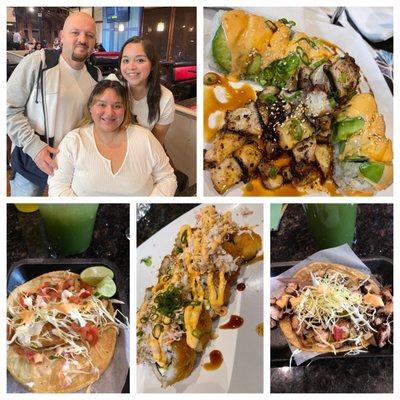 Taking our niece out to this awesome place, we got the 3 things we like, Sushi, tacos & Mariscos! The world is good again :)