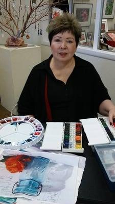 Sandi Howell - live watercolor painting demonstration.