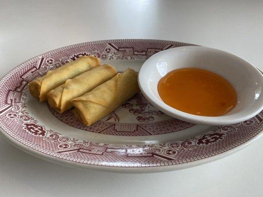 Spring rolls and duck sauce