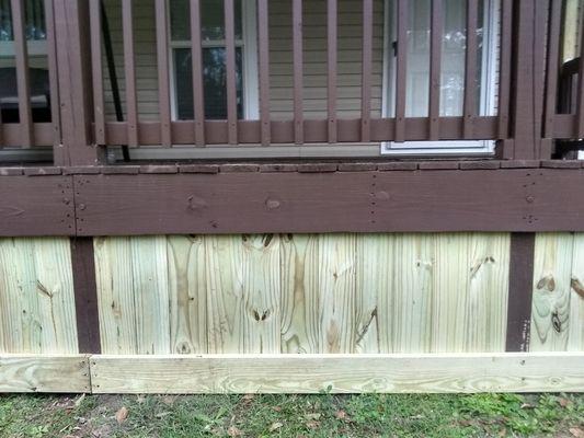 Enclosed porch bottom for extra storage