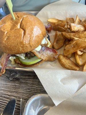 Bacon & Brie burger and those amazing fries.