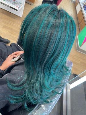 Blue highlights