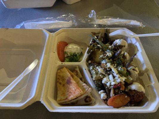 Awesome Falafel and Veggie Plate