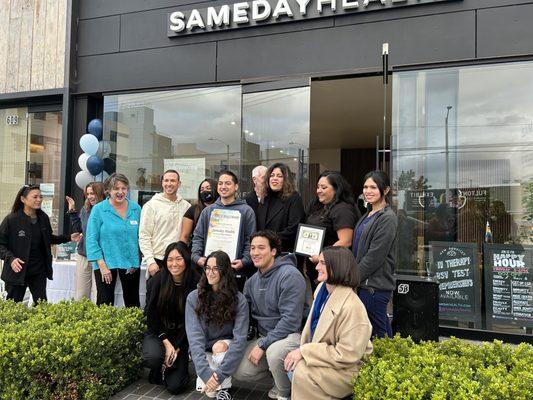 Sameday Ribbon Cutting Grand Reopening with Mayor Sepi and the WEHO Chamber of Commerce