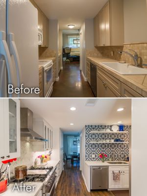 Austin - Kitchen Remodel, White Cabinets with Peninsula