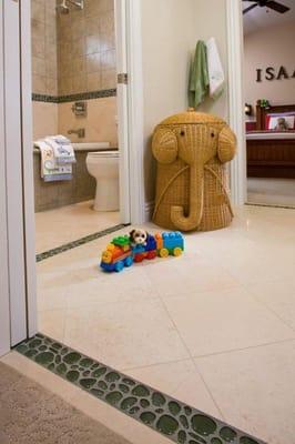 Kids Jack & Jill Bathroom with Custom Designed Floors