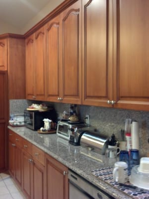 Cabinets need regular cleaning so wood does not dry out and crack