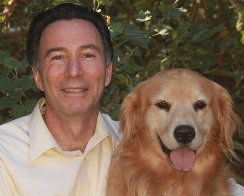 Dr. Patrick Melese with his dog.