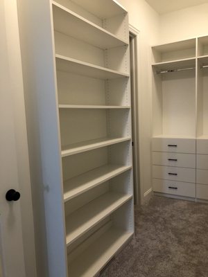 Master closet, daughter's closet and purse/shoe closet photos