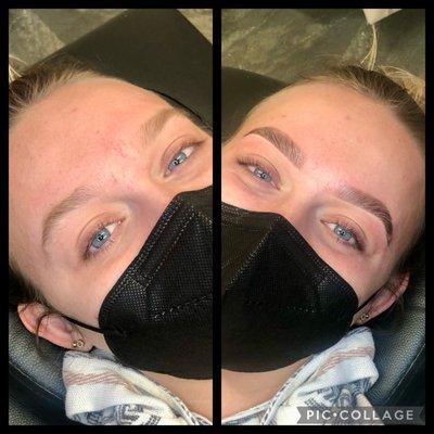 Before & After 
Brow Lamination & Stain