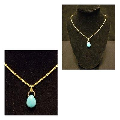 MOON DROP STONE NECKLACE ( SKY BLUE )