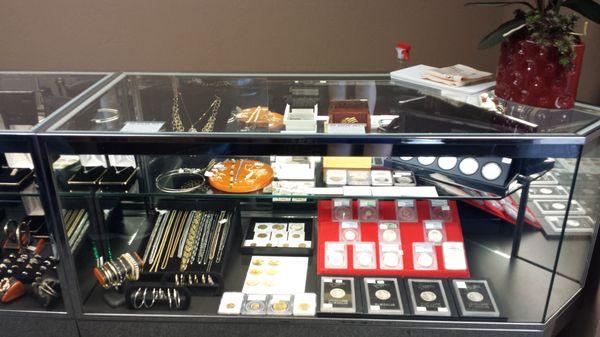 We have a selection of coins, bullion, and jewelry for sale.