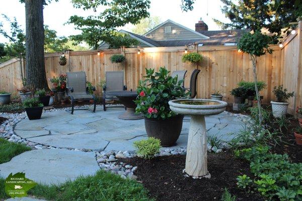 broken flagstone circular patio