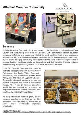 More about our commercial kitchen nonprofit...