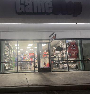 GameStop, after closing, on Memorial Day weekend in 2024.