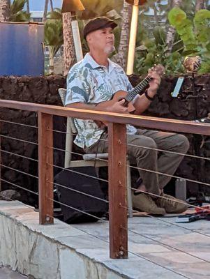 Ukele player at Kamuela Provision Company