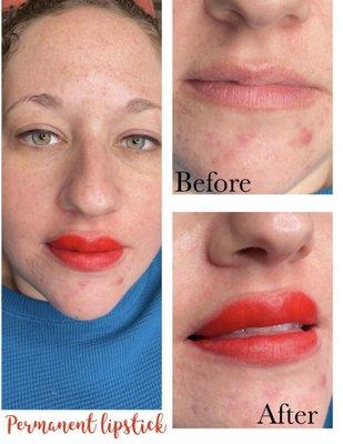 Permanent lip tint