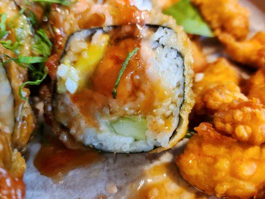 Parkville market - fried tempura sushi