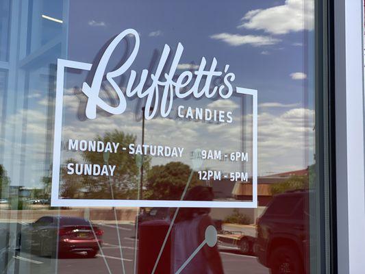 Buffetts's door signage