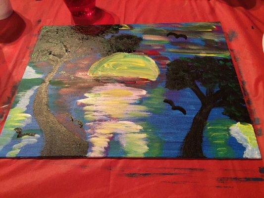 Painting with a twist night....my work isn't the best but the instructor ‍ was great!