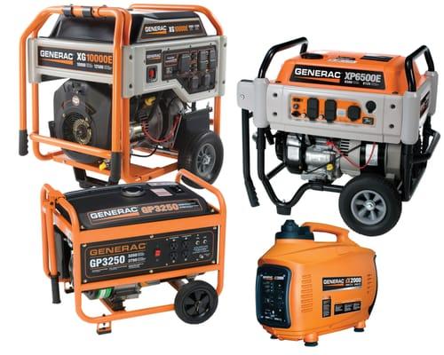 We offer all of Generac's portable generators for light residential to commercial use.