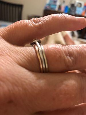 A yellow gold band that was supposed to be "solid" rose gold like the other one.