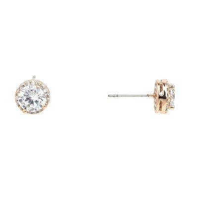 Rose Gold Cubic Zirconia Post Earrings