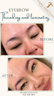 Eyebrow threading, lamination and henna tinting