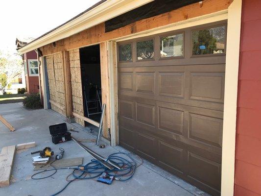 Garage door swap! Switching the side each garage door goes on