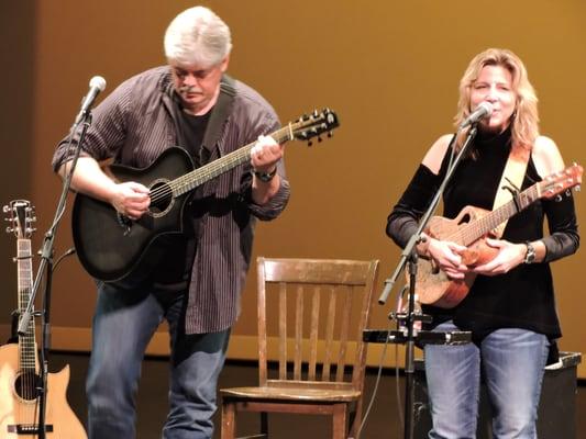 Terri Hendrix & Lloyd Maines onstage at the CAC- Monthly Texas Music Series.