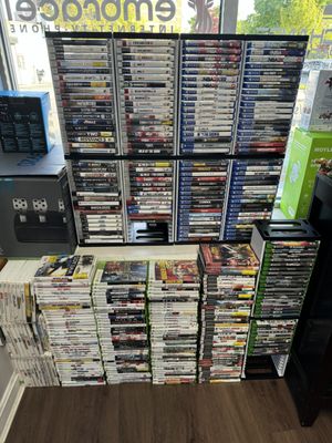 An assortment of video games from all sorts of consoles that people can't find in other stores.