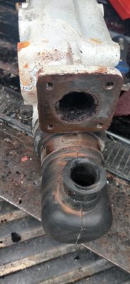 Heat exchanger with elbow removed