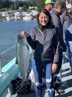 First time trying for salmon - success! 15 pound wild Chinook salmon ... a beauty!