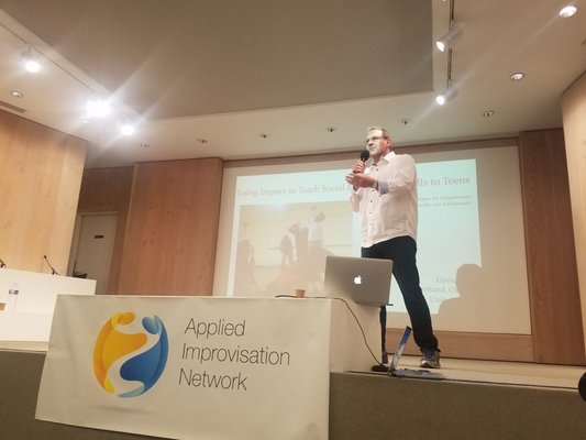 Founder, David Koff, speaking at the International Applied Improvisation Network in Paris in Summer 2018.