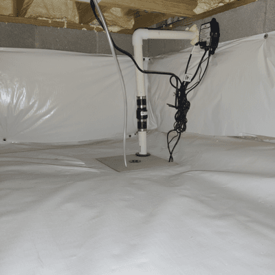 Sump Pump in an encapsulated crawlspace.