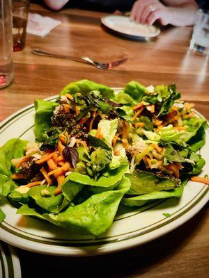 Gluten-free crispy chicken lettuce wraps!! WOW