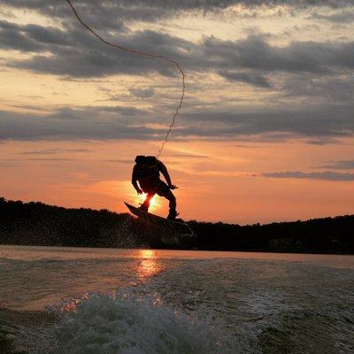 Wake Boarding at Sunrise.