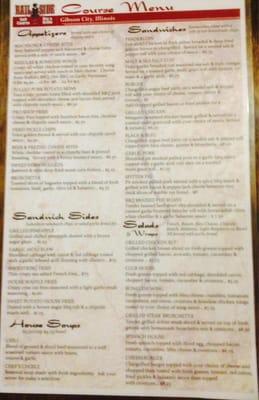 The lunch/dinner menu.  Couldn't get the menu any closer or clearer...sorry