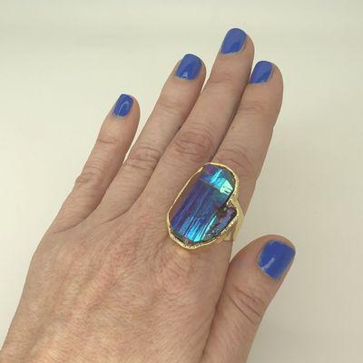 Peacock Aura Quartz Ring by Sheila B.