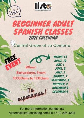 Beginner adult spainsh classes