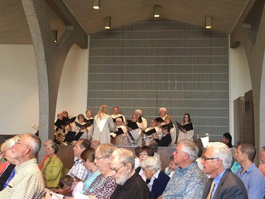 Our choir sharing an anthem with the congregation.